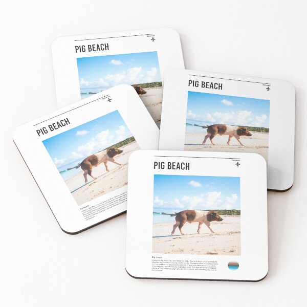 Item preview, Visit Pig Beach (minimal travel poster) designed and sold by RabbitK.
