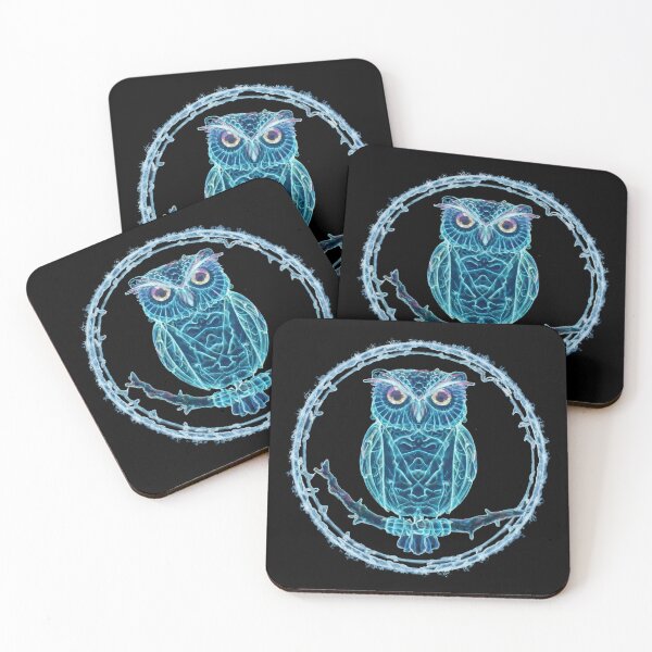 Item preview, A neon owl in a neon circle on a branch designed and sold by MagelliShop.