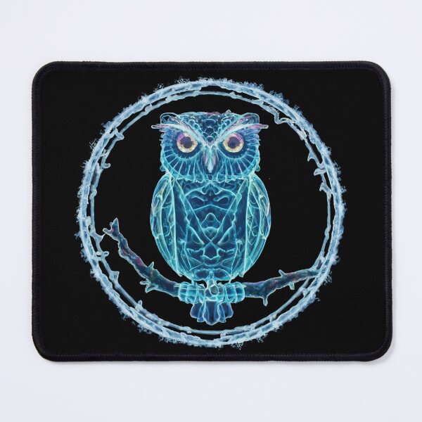 Item preview, A neon owl in a neon circle on a branch designed and sold by MagelliShop.