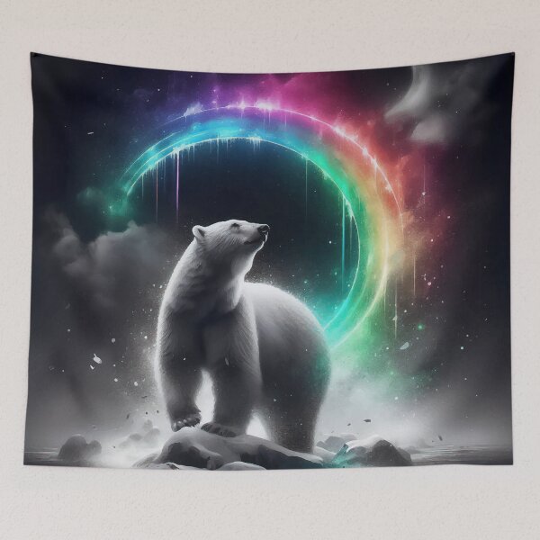 Item preview, Monochromatic Polar Bear Within Rainbow Color Splash designed and sold by TomFrontierArt.