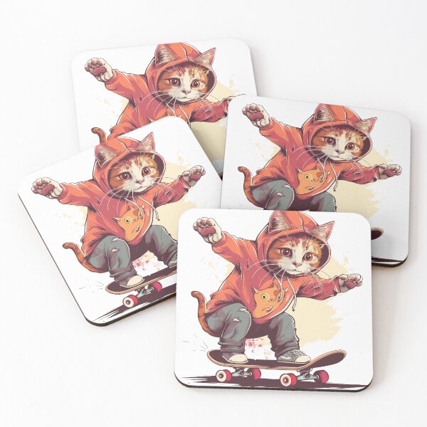 Item preview, cat riding skateboard designed and sold by javierparra.