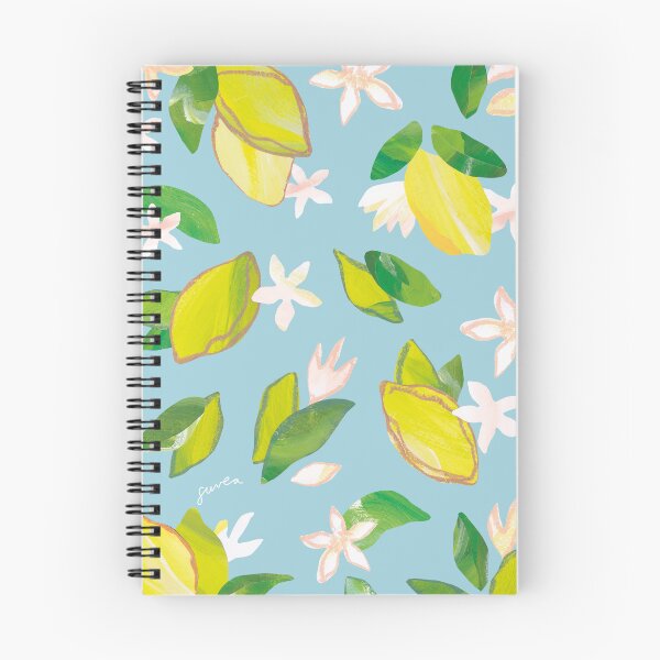 Item preview, Lemonly Blue - Lemon Print Spiral Journal designed and sold by Suvea_prints.
