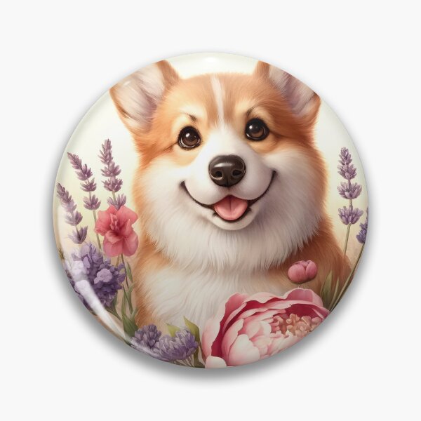 Item preview, Joyful Corgi in Bloom designed and sold by digiscapeart.