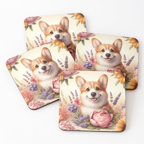 Item preview, Joyful Corgi in Bloom designed and sold by digiscapeart.