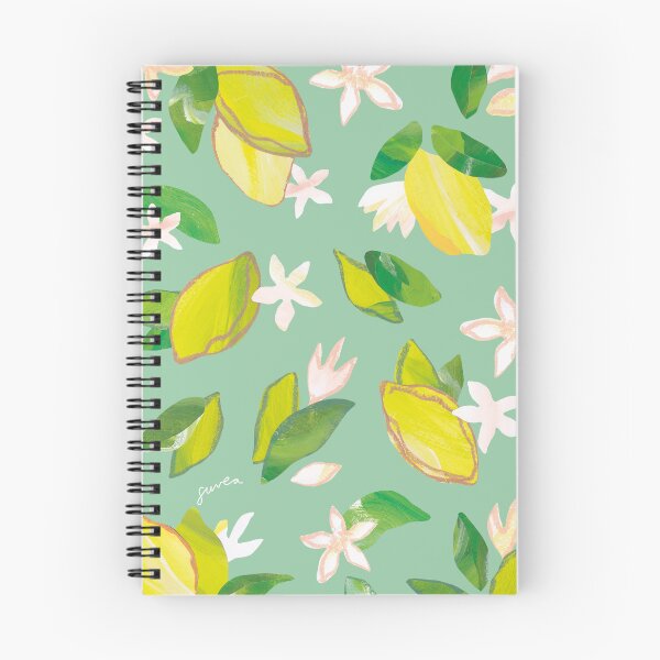 Aperçu de l'œuvre Vert Citronné - Imprimé Citron Carnet à spirale créée et vendue par Suvea_prints.