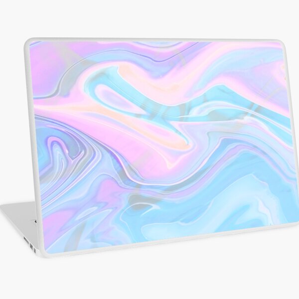 Sea Marble Candy Pattern - Violet, aqua and blue Laptop Skin