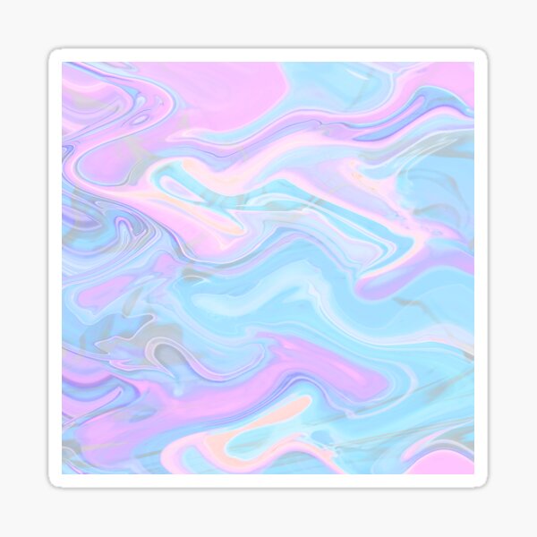 Sea Marble Candy Pattern - Violet, aqua and blue Sticker