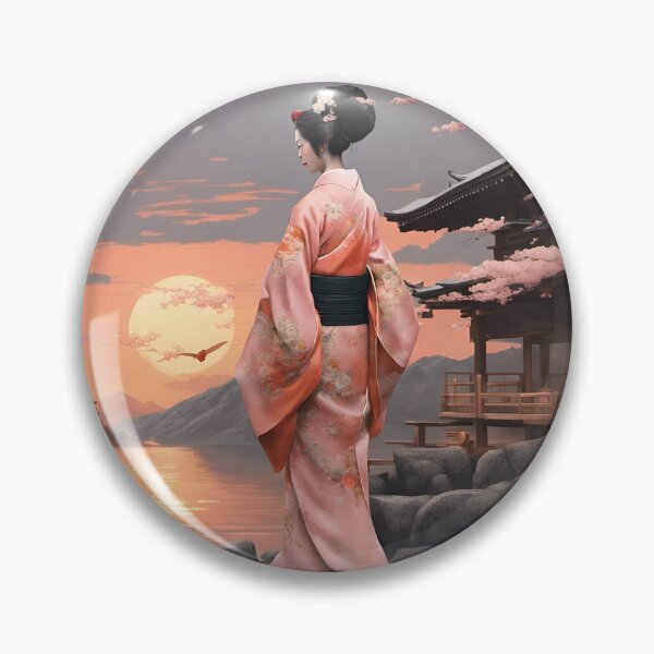 Item preview, Geisha on the beach, sunset  sunrise designed and sold by Coolparrotgirl.