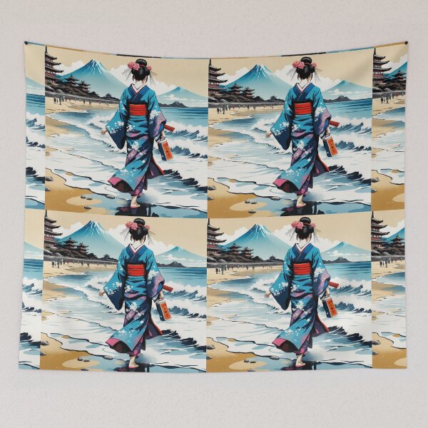 Item preview, Unique Geisha on the beach designed and sold by Coolparrotgirl.