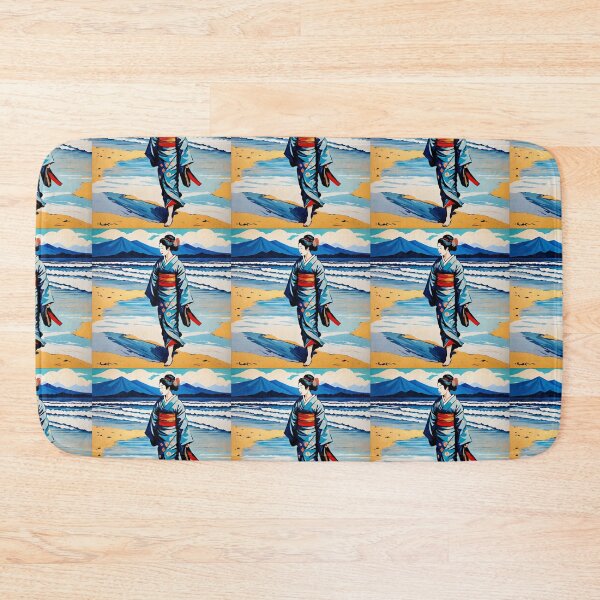 Item preview, Geisha on the beach yellow sand sunrise sunset designed and sold by Coolparrotgirl.