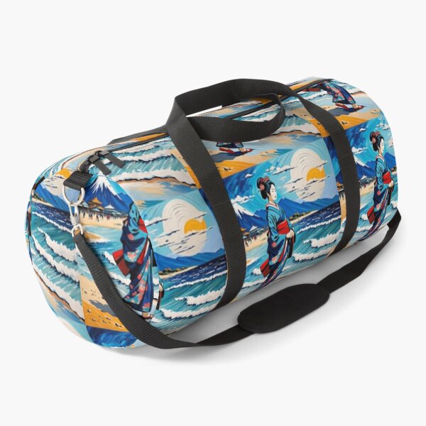 Item preview, Modern Geisha on the beach yellow sand sunrise sunset designed and sold by Coolparrotgirl.
