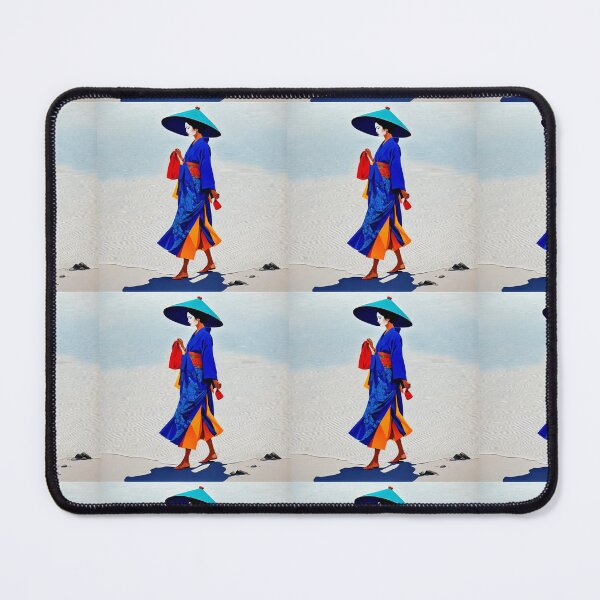 Item preview, Modern Geisha on the beach grey sand  designed and sold by Coolparrotgirl.