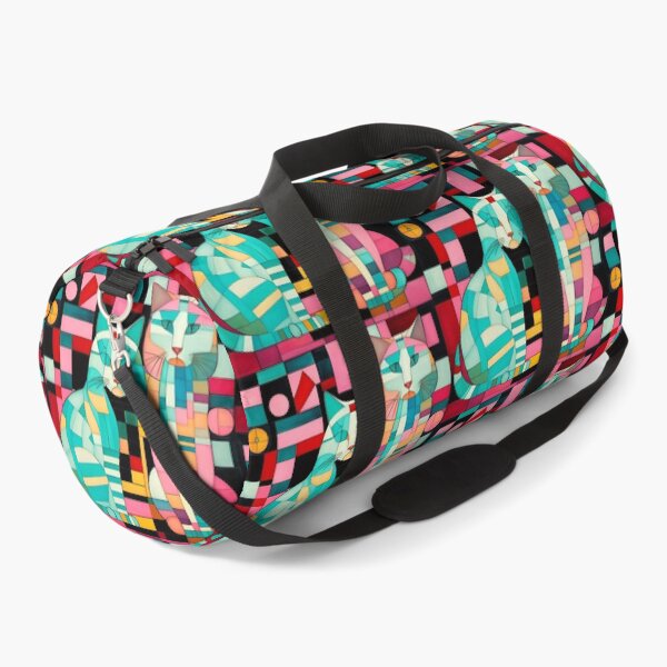 Item preview, Beautiful cats on a checkerboard background in shades of turquoise and pink. designed and sold by Natalia-Vlad.