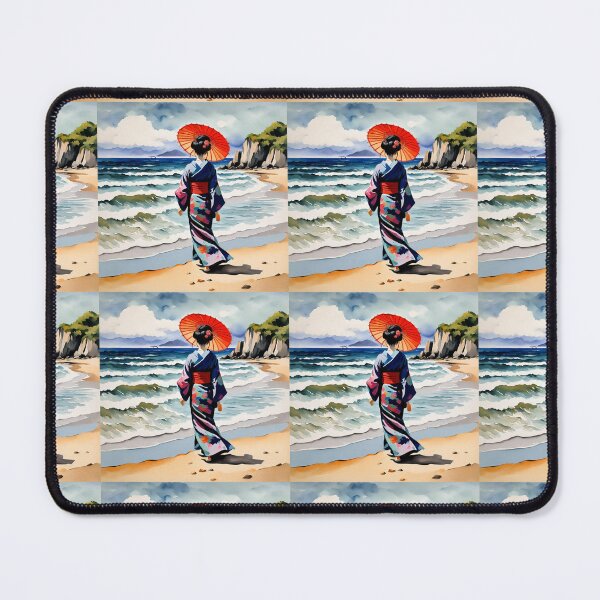 Item preview, Modern Geisha on the beach green water  designed and sold by Coolparrotgirl.