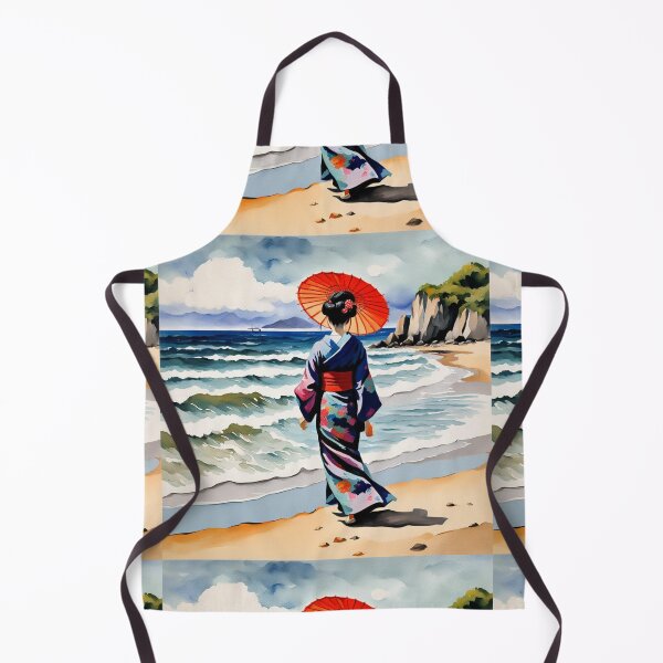 Item preview, Modern Geisha on the beach green water designed and sold by Coolparrotgirl.