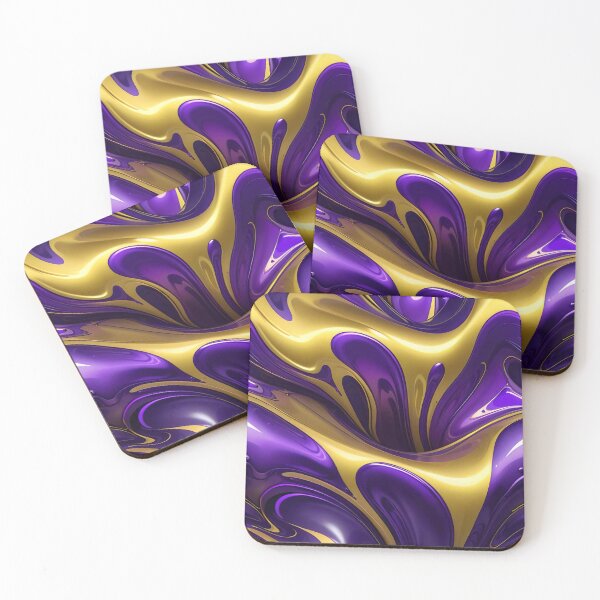 Item preview, Abstract Gold And Purple Fluid Pattern designed and sold by TheArtOfPat.