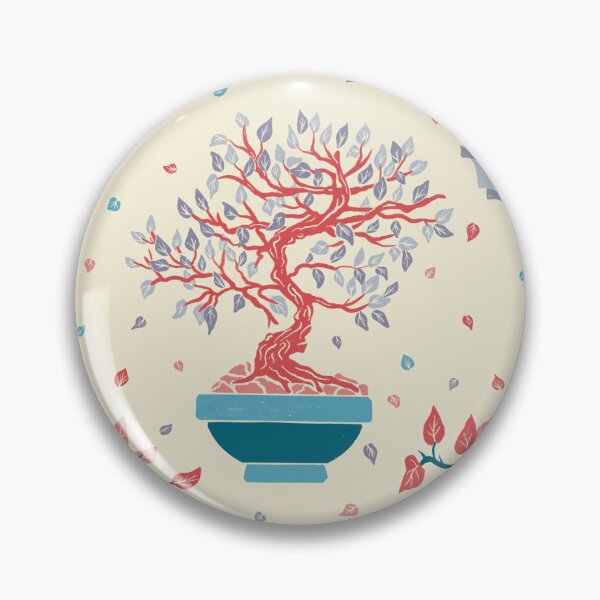 Item preview, Bonsai Trees with Ditsy Leaves in blue, red and purple designed and sold by NattyDesigns.