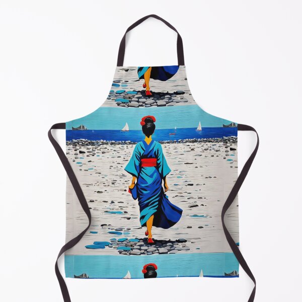 Item preview, Modern Geisha on the beach coast with stone designed and sold by Coolparrotgirl.