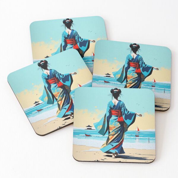 Item preview, Modern Geisha on the beach, sail, sea designed and sold by Coolparrotgirl.