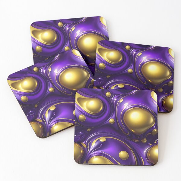 Item preview, Abstract Gold And Purple Fluid Pattern designed and sold by TheArtOfPat.