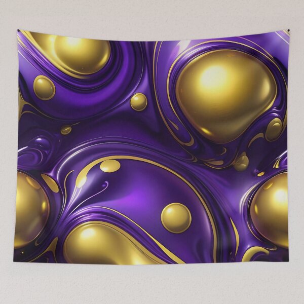 Item preview, Abstract Gold And Purple Fluid Pattern designed and sold by TheArtOfPat.