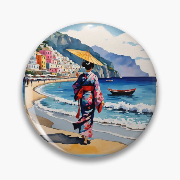 Item preview,  Geisha in Italy Amalfi coast on the beach  designed and sold by Coolparrotgirl.
