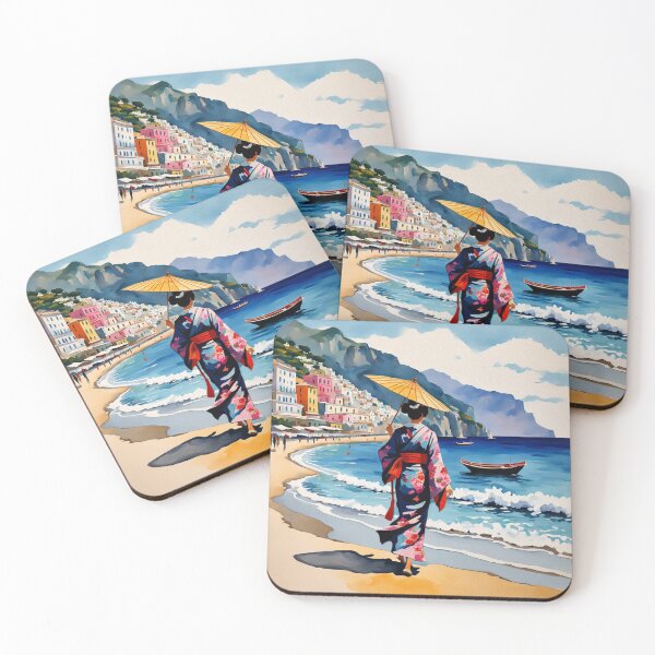 Item preview,  Geisha in Italy Amalfi coast on the beach  designed and sold by Coolparrotgirl.