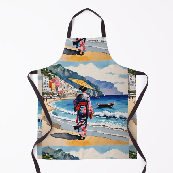 Item preview, Geisha in Italy Amalfi coast on the beach designed and sold by Coolparrotgirl.