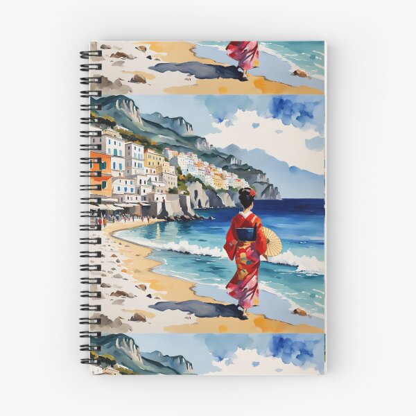 Item preview, Geisha is taking holiday in Europe Italy Amalfi coast on the beach  designed and sold by Coolparrotgirl.