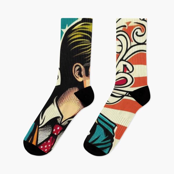 Item preview, Pop Art American Swagger: Fashionable Guy with Flag designed and sold by StickerStudio27.