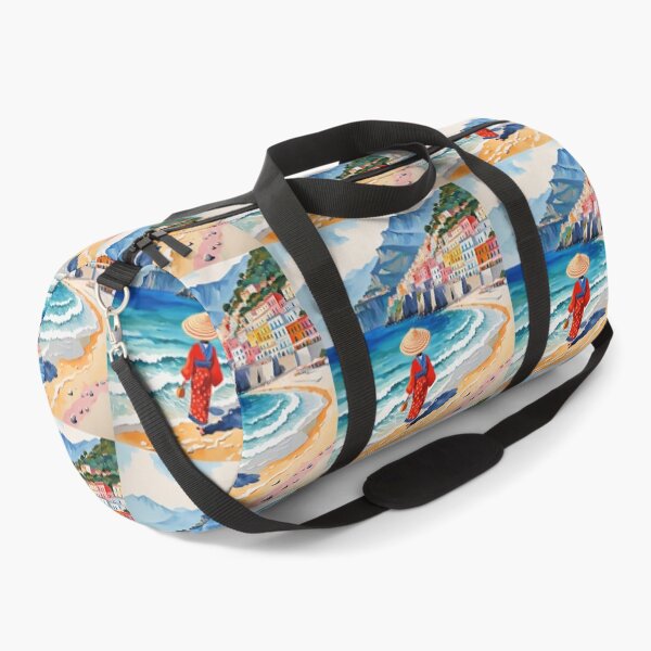 Item preview, Geisha in Italy Amalfi coast on the beach with big sun hat designed and sold by Coolparrotgirl.