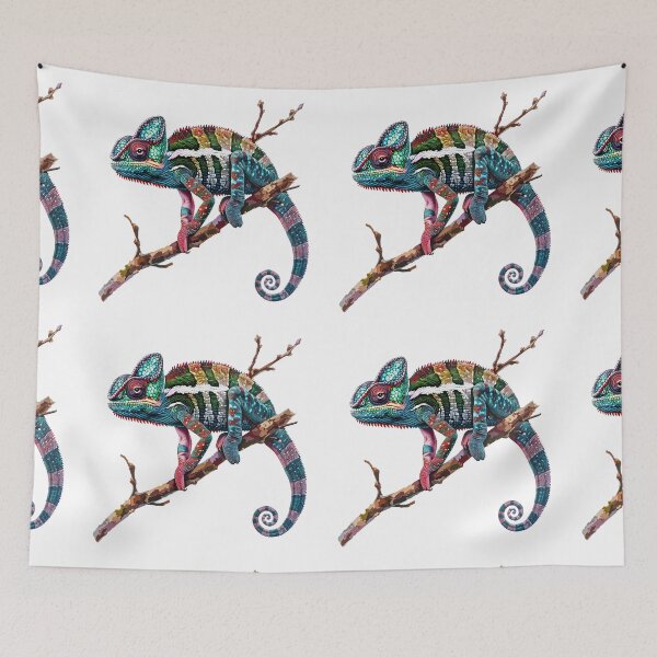 Item preview, Panther chameleon clings to a branch, bright and beautiful colors. #11 designed and sold by kizenya.