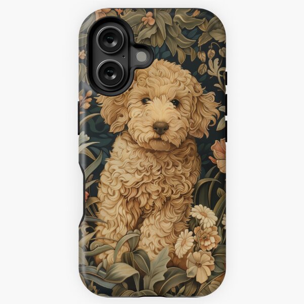 Item preview, Goldendoodle Doodle Puppy in a Vintage Garden designed and sold by AntiqueImages.