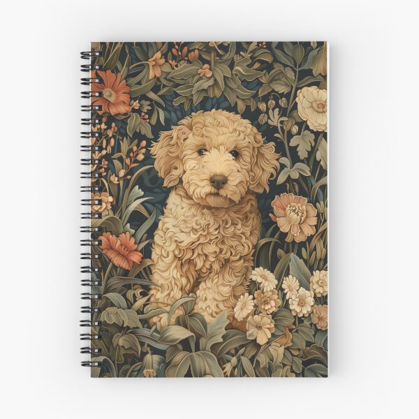 Item preview, Goldendoodle Doodle Puppy in a Vintage Garden designed and sold by AntiqueImages.