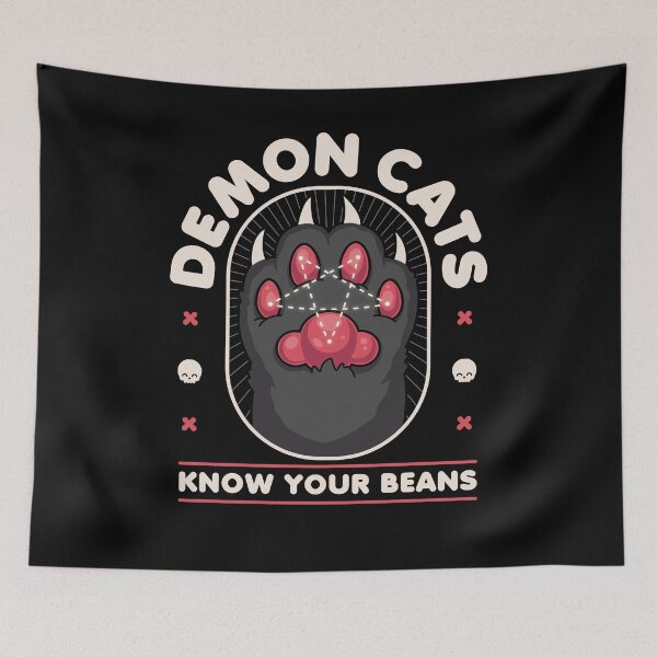 Item preview, Demon Cats Know Your Beans - Kawaii Krypt designed and sold by KawaiiKrypt.