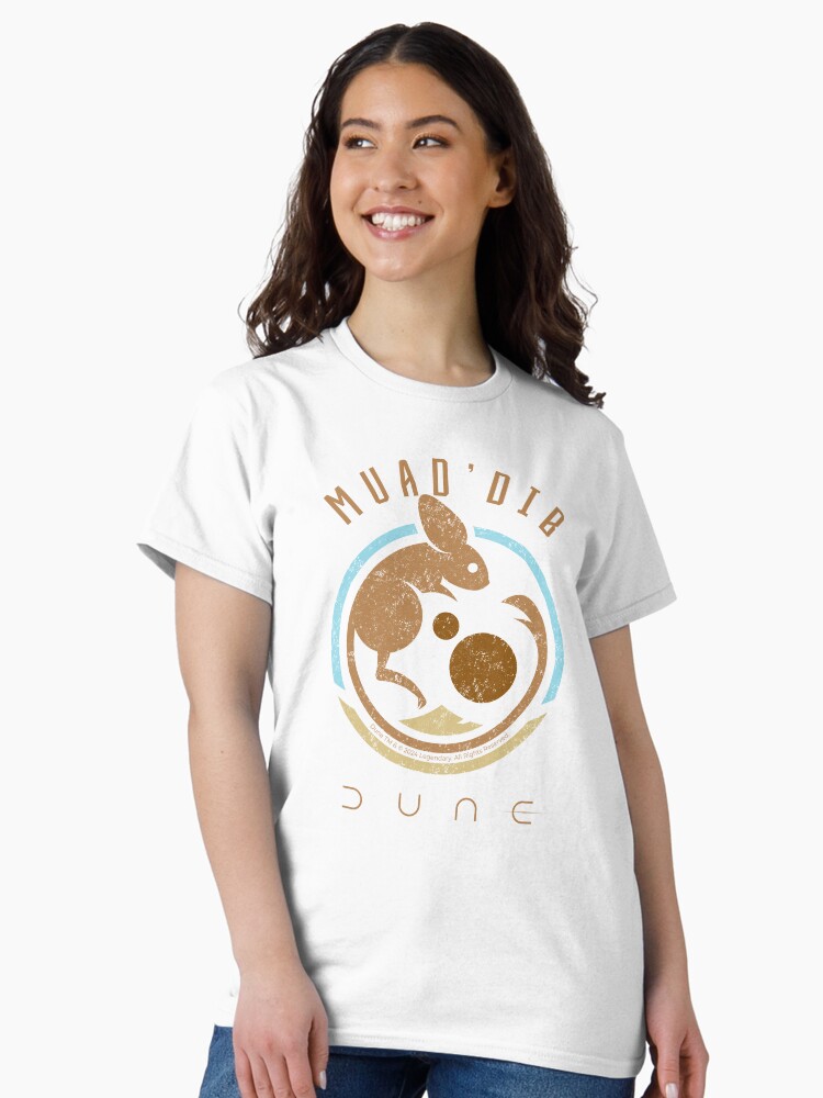 Thumbnail 1 of 7, Classic T-Shirt, Dune Muad Dib Arrakis Distressed Emblem designed and sold by wolfkin-design.