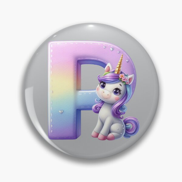 Item preview, Unicorn kawaii alphabet monogram letter P  designed and sold by portrait4you.