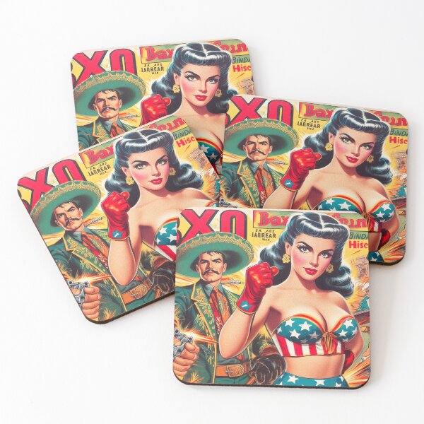 Artikelvorschau, Retro-Kämpfer-Pin-up entworfen und verkauft von PulpVintage.