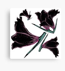 Floral ink brush Canvas Print