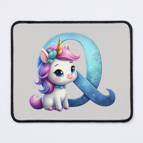 Item preview, Unicorn kawaii alphabet monogram letter Q  designed and sold by portrait4you.