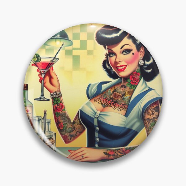 Item preview, Vintage Cocktail Pin-up designed and sold by PulpVintage.