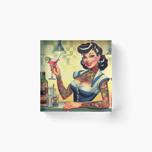 Item preview, Pin-up de cóctel vintage designed and sold by PulpVintage.