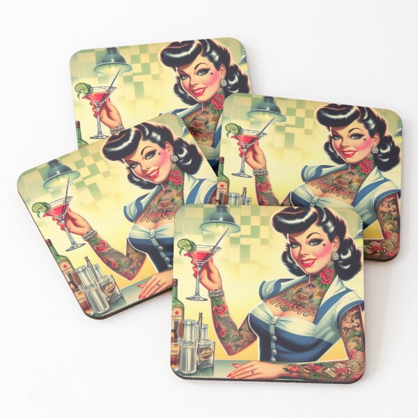 Item preview, Pin-up de cóctel vintage designed and sold by PulpVintage.
