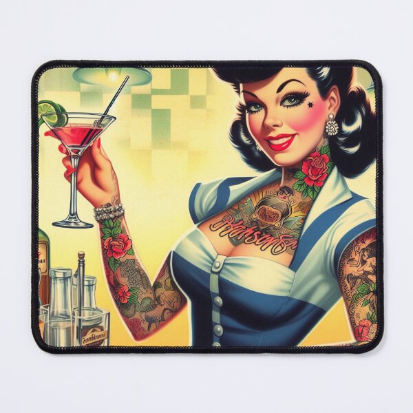 Item preview, Vintage Cocktail Pin-up designed and sold by PulpVintage.
