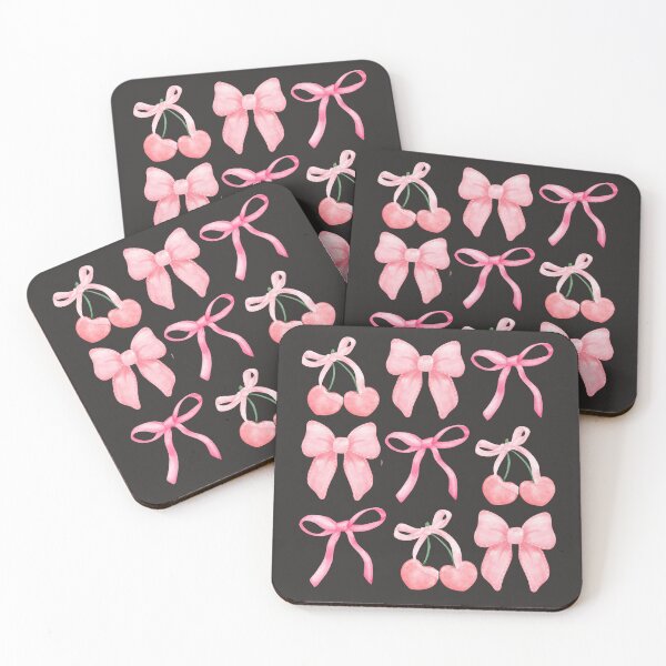 Item preview, Coquette Pink Cherry, Ribbon, and  Heart Pattern designed and sold by Raise2Shine.