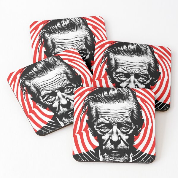 Item preview, Alan Watts Black White Red Op Art - Mind-Blowing Spiritual Wisdom in Dynamic Visual Form designed and sold by Mystikos Art.