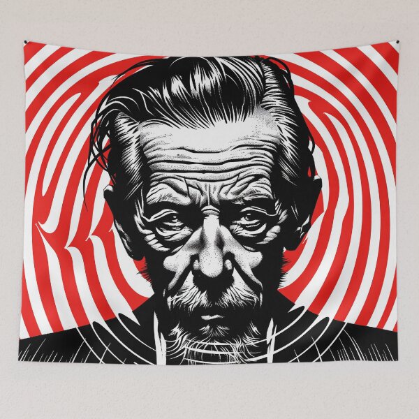 Item preview, Alan Watts Black White Red Op Art - Mind-Blowing Spiritual Wisdom in Dynamic Visual Form designed and sold by Mystikos Art.