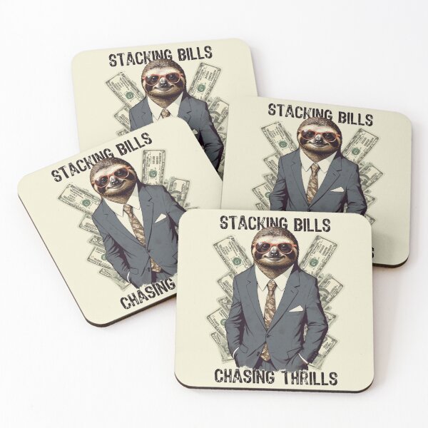 Item preview, Stacking Bills Chasing Thrills Sloth Entrepreneur designed and sold by Slick-Waffles.