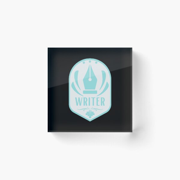 Item preview, Writer Badge - Sky designed and sold by PlotBunnyHollow.