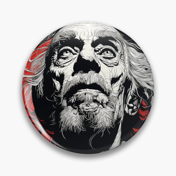 Item preview, Charles Bukowski Black and Red Op Art - Intense Literary Rebellion in Vibrant Visual Form designed and sold by Mystikos Art.